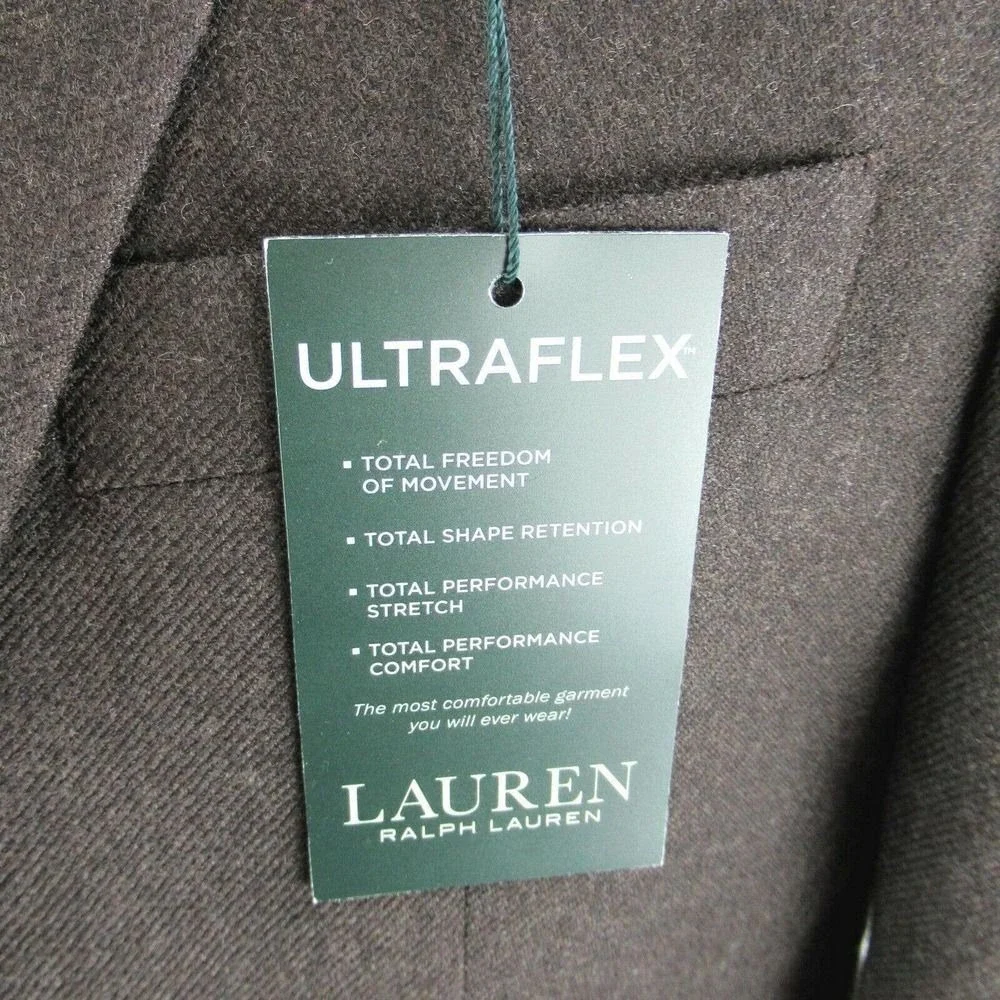 LRL Ralph Lauren Blazer Mens 40L‎ 40 Brown Twill Stretch Sport Coat $350 NEW